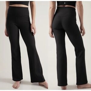Athleta Salutation Stash Rib Flare Pant Women's Size: Medium Tall  Black